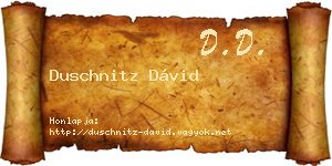 Duschnitz Dávid névjegykártya
